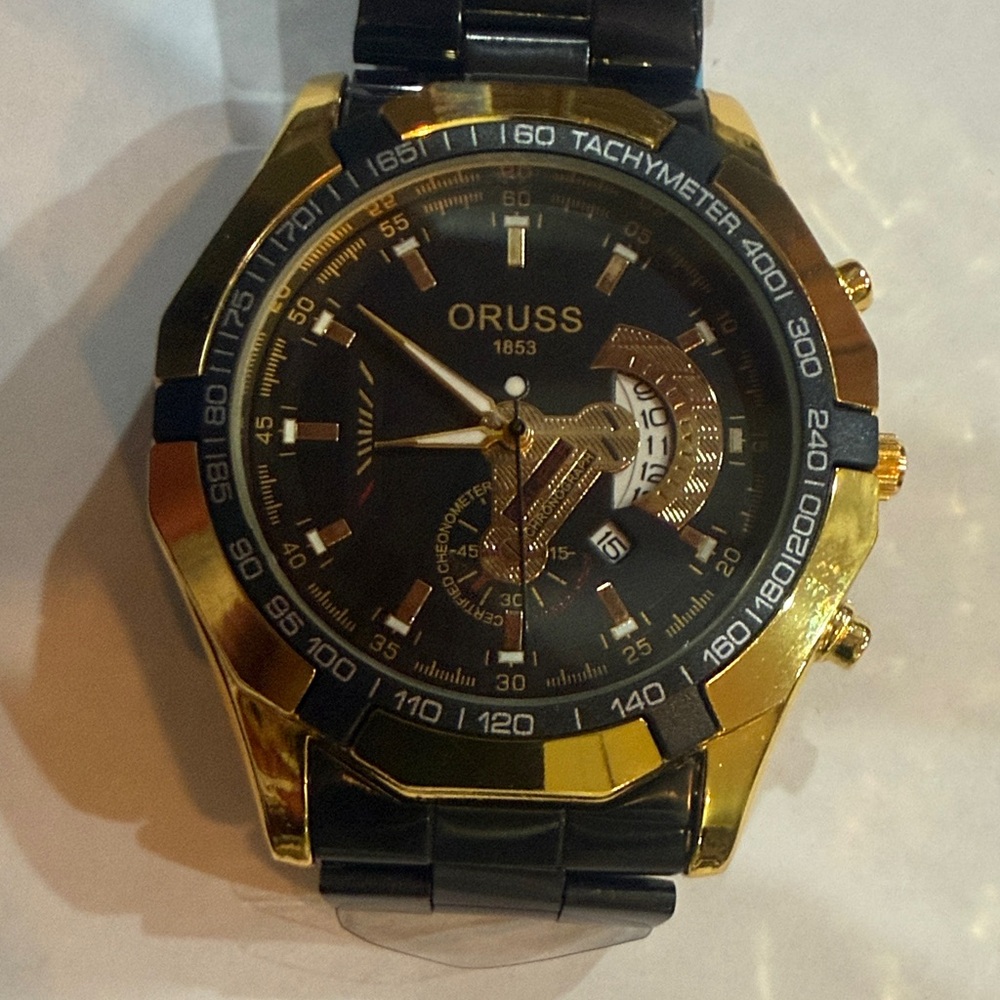 #68 Gold and Black ORUSS Watch with elegant style. - Picture 5 of 8